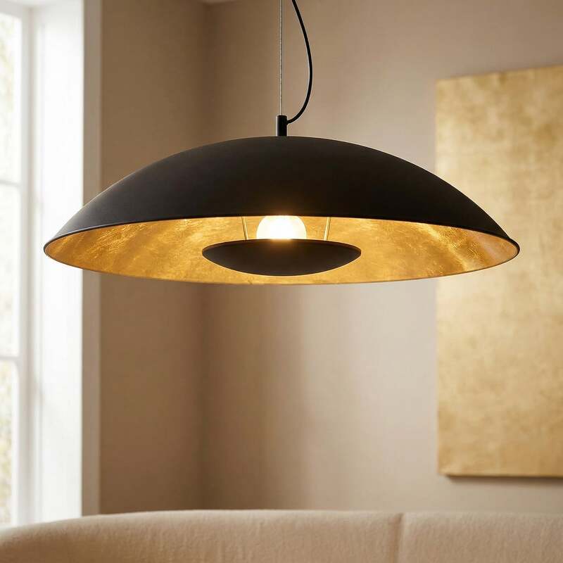 Lindby Pendelleuchte Emilienne Deckenlampe Hängeleuchte Lampe1-flmg E27 schwarz - 4251096535433