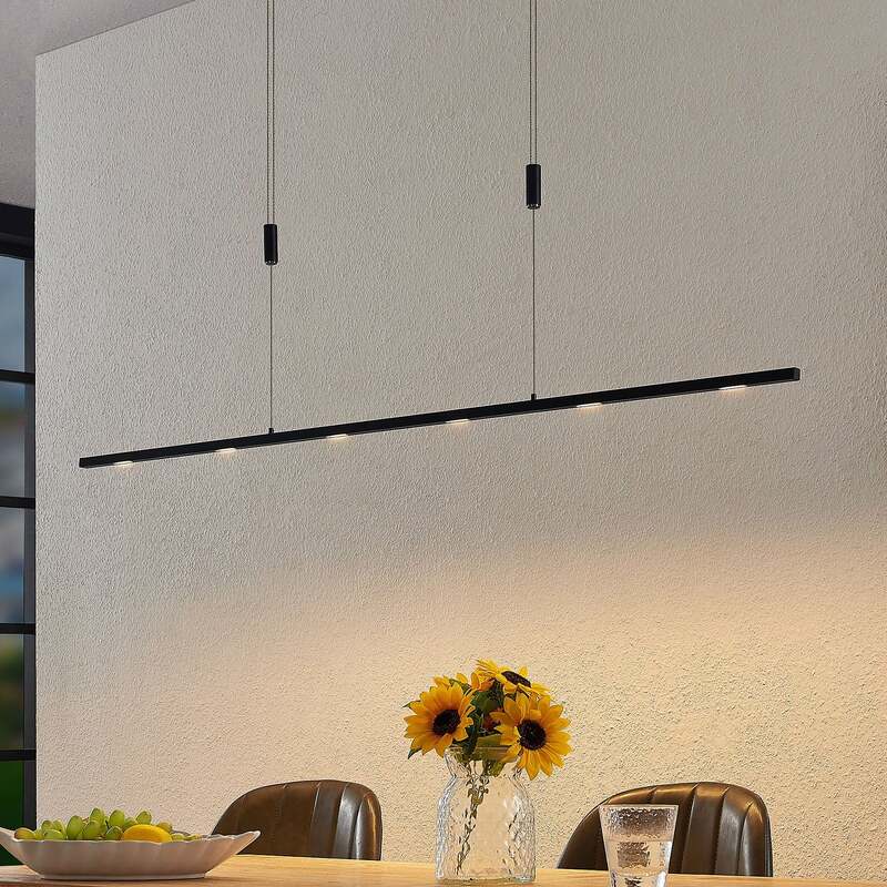 Lucande Pendelleuchte Hängeleuchte Stakato LED dimmbar schwarz 140cm 6-flg. - 4251911718959