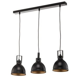B-Ware Euluna Hängeleuchte Trial LED Pendelleuchte dimmbar schwarz gold 3-flammig 60cm