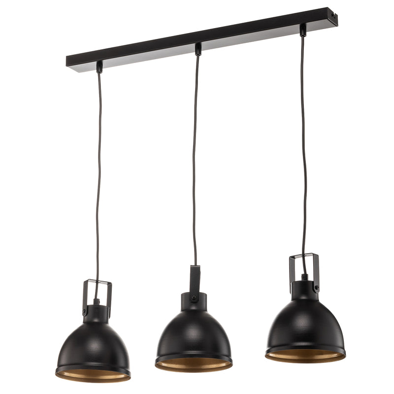Euluna Hängeleuchte Trial LED Pendelleuchte dimmbar schwarz gold 3-flammig 60cm - 5907554418235