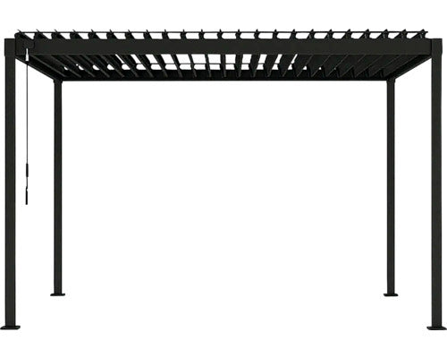 Mirador Pergola Gartenpavillon Stahl-Pergola anthrazit 300x400cm Lamellendach - 4306516663026