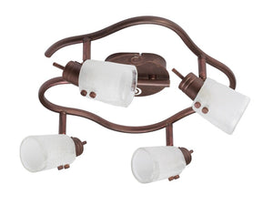 B-Ware Deckenlampe Fossano 4er-Spot LED Strahler Lampe dimmbar braun goldpatiniert