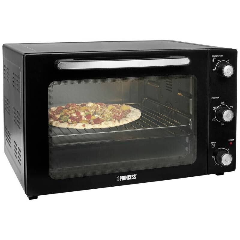 Princess Minibackofen 55l Umluft-Funktion 2000W Schwarz Elektro Backofen 230°C - 8713016089632