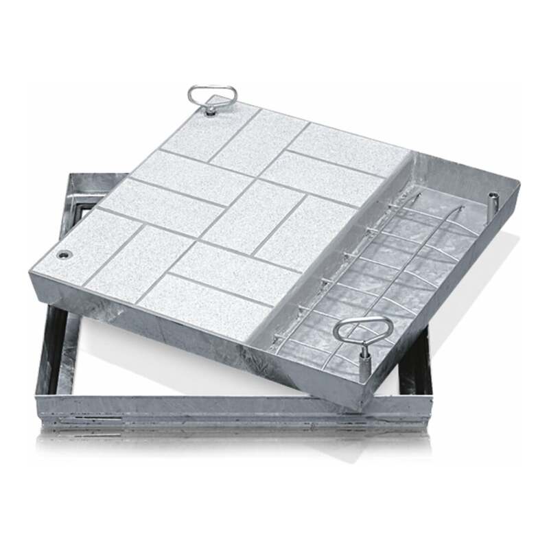 ZARGES Schachtabdeckung Abdeckung Schacht Stahl verzinkt 500 x 500 mm EPDM - 4003866470310