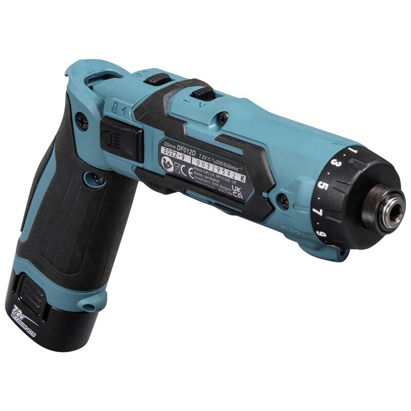 Makita Akku-Knickschrauber DF012DSE 7.2V 1.5Ah Li-Ion 2-Gang inkl. 2 Akkus 530g - 88381838009