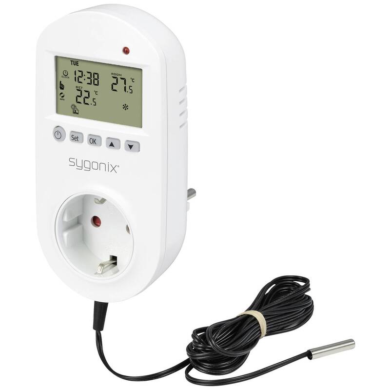 Sygonix Universalthermostat Zwischenstecker Heizgerät Wochenprogramm 1-35°C weiß - 4064161238760