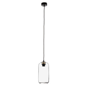 B-Ware Argon Kaja Pendelleuchte Glas schwarz-transparent 14 cm dimmbar E27 15 W