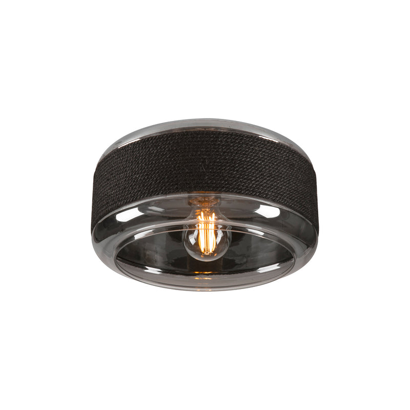 SLV Deckenlampe Leuchte Pantilo Rope 27 schwarz grau silber Glas modern - 4024163280914