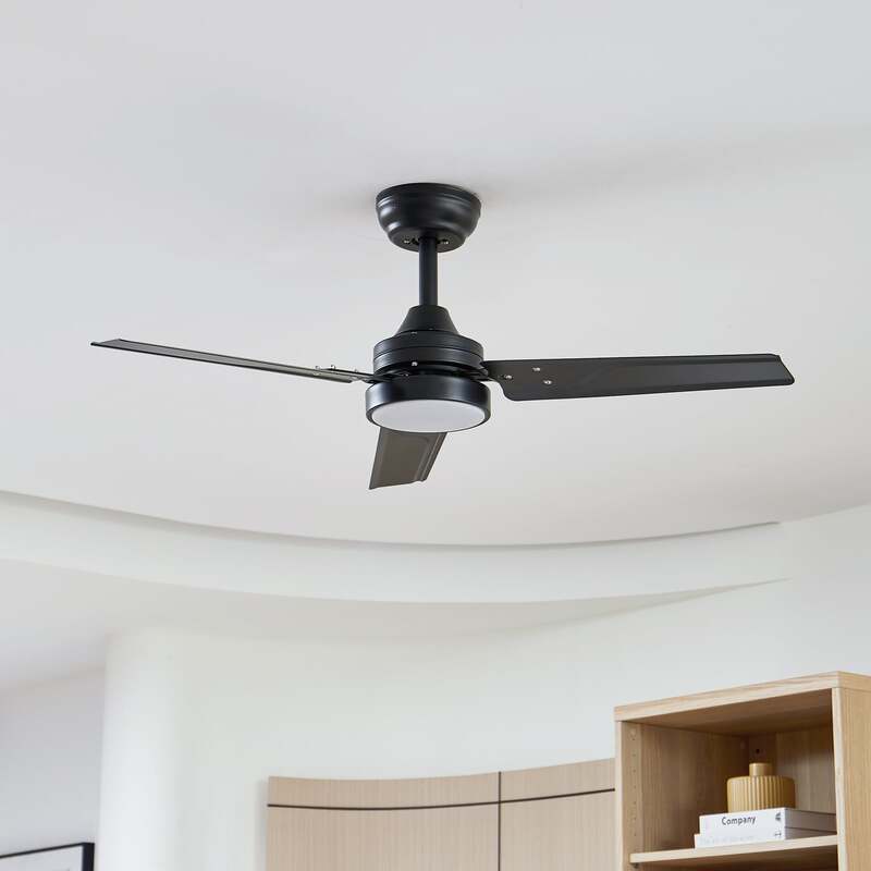 Lindby LED-Deckenventilator Aerallo schwarz CCT leise mit Fernbedienung - 4251911779905