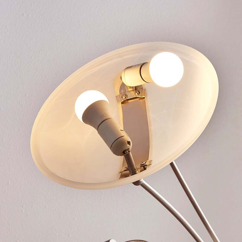 Lindby Stehlampe Felicia LED Leselampe Lampe nickel 180cm E27 35cm Höhe - 4251096532593