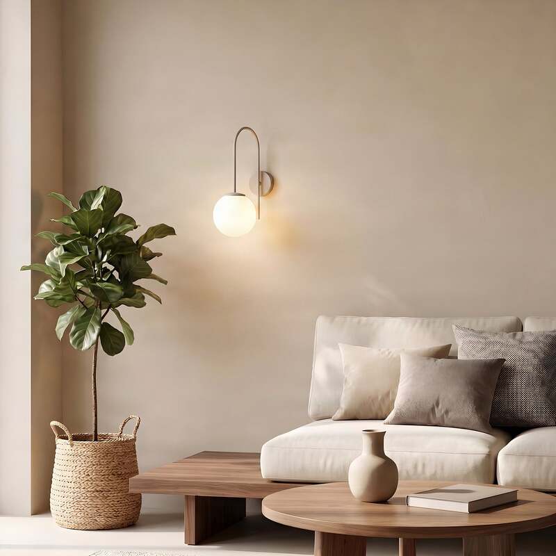 Wandleuchte Cambridge LED Wandlampe dimmbar beige matt Stahl Glas E14 34cm - 5907565930085