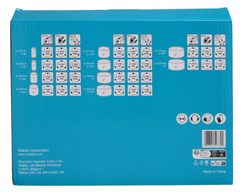 Makita Lochsägen-Set HSS-BiM D-75764 13-teilig für Holz Metall Kunststoff - 0088381597692