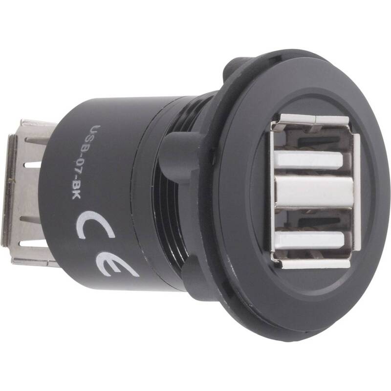 TRU COMPONENTS USB A Steckverbinder Adapter Buchse Schwarz Einbau 2fach - 4016139052007