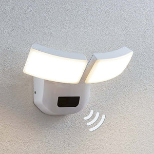 B-Ware Lindby Außenwandleuchte Nikias LED Gartenlampe mit Bewegungsmelder weiß 30cm