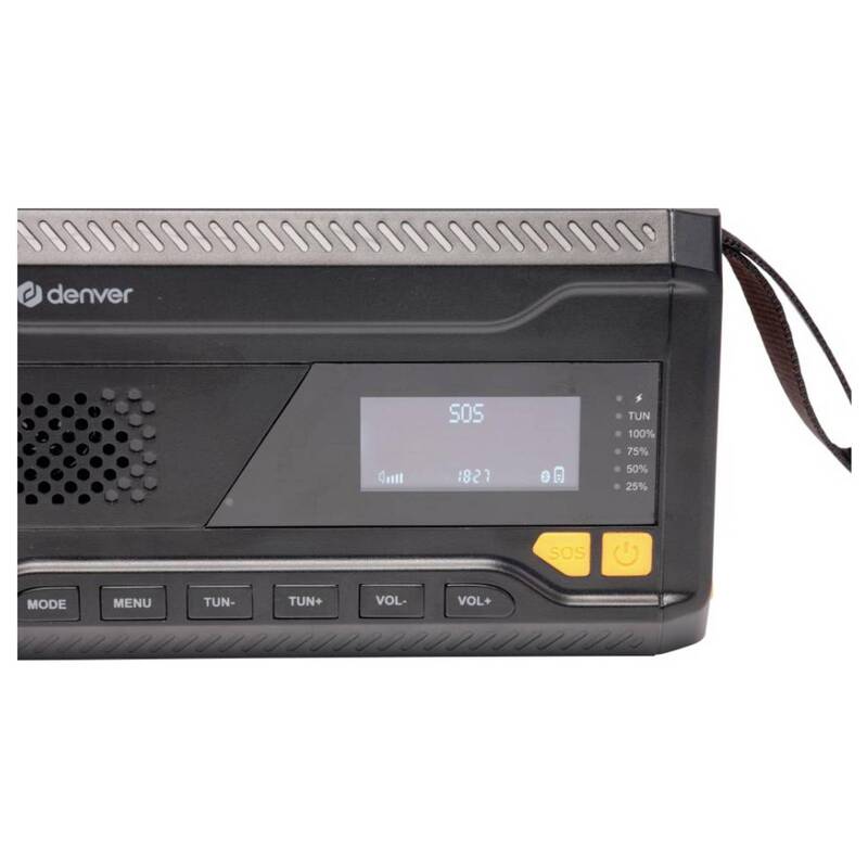 Denver Radio Empfänger Akku Radio Schwarz DAB Plus UKW Powerbank Bluetooth - 5706751088483