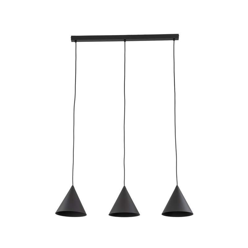 TK Lighting Hängeleuchte Cono 3-flammig LED Pendelleuchte dimmbar schwarz 86x19 - 5906135100682
