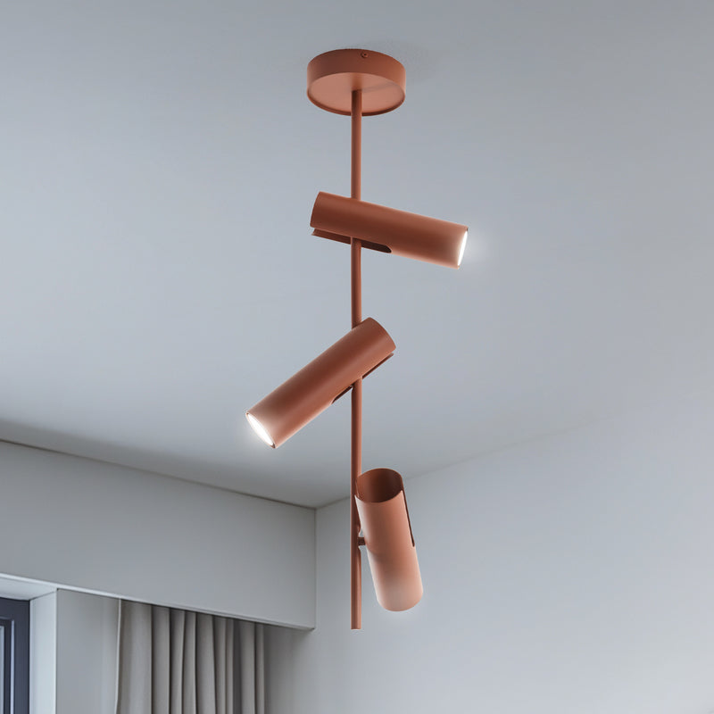 Leda Deckenspot Spot Leuchte ziegelrot 3-flammig Stahl Höhe 76 cm364 - 5902846810599