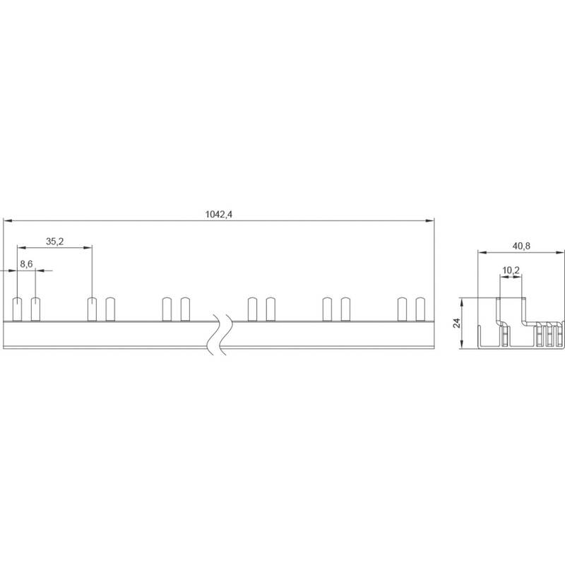 Siemens 5ST3775-0 Stiftschiene Strom Stiftsammelschiene 4 Phasen 3polig 2 STÜCK - 4001869566658