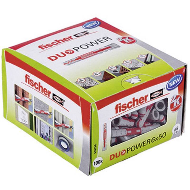 Fischer DUOPOWER 6x50 Komponenten Dübel Universaldübel Hohlraumdübel 100 St. - 4048962262179