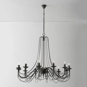 B-Ware Kronleuchter Antonina schwarz 12-flammig Leuchte Deckenlampe Wohnzimmerlampe