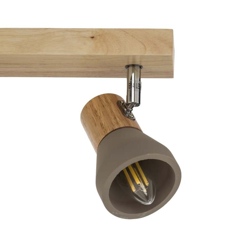 Lindby Deckenlampe Hängeleuchte Filiz LED Lampe Leuchte dimmbar grau Holz 77cm - 4251096548846
