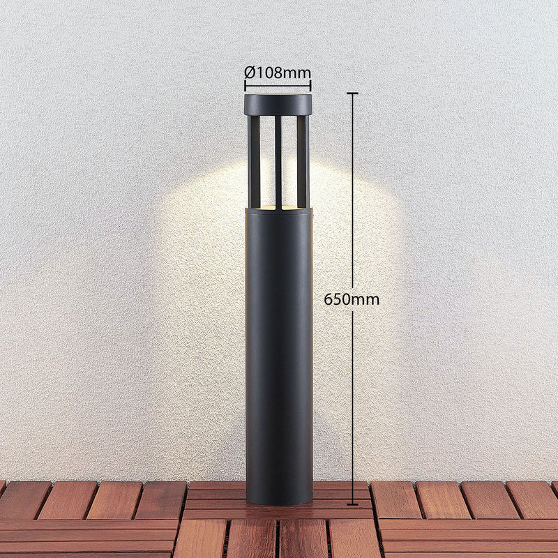Lindby Wegeleuchte Gartenleuchte LED Außenlampe Jordis dunkelgrau Aluminium Glas - 4251096554458