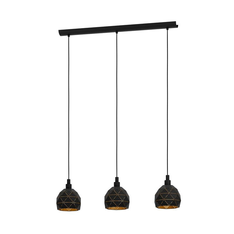 Roccaforte Hängelampe Pendelleuchte schwarz gold Metall 75 cm E14 - 9002759978464