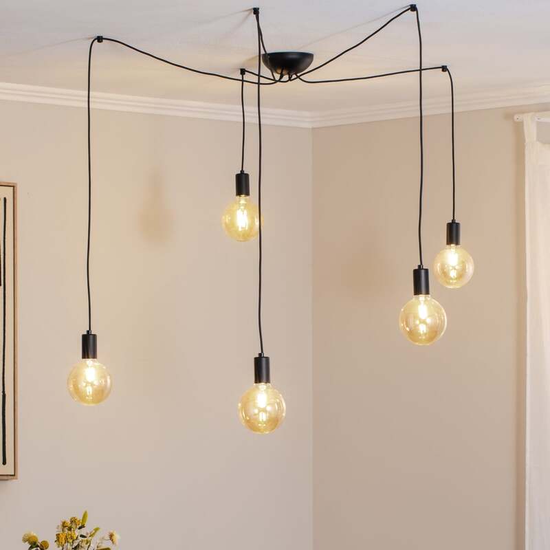 Nowodvorski Lighting Hängeleuchte Spider in Schwarz fünfflammig Deckenlampe Spot - 5903139678896