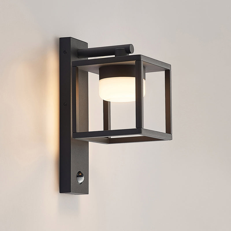 Lucande Außenwandleuchte Timio Downlight mit Bewegungsmelder IP44 dunkelgrau - 4251911735864