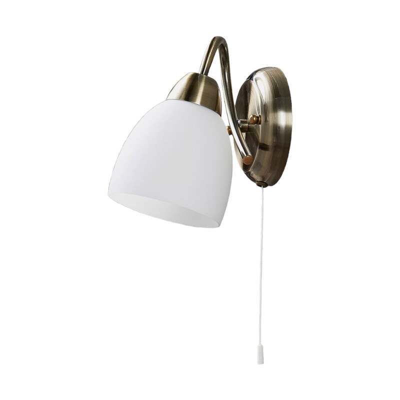 Lindby Wandleuchte Mael LED Wandlampe altmessing Zugschalter 20cm Höhe 14cm - 4251096517194