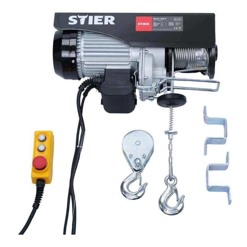 STIER Elektrischer Seilzug 999kg STIER-Seilzug 1600W Hubgeschwindigkeit 4-8m/min - 4251709614791