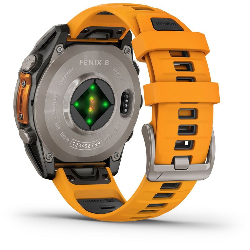 Garmin Smartwatch Fenix 8 Titan GPS Aktivitätstracker 47mm AMOLED orange 100m - 0753759338084