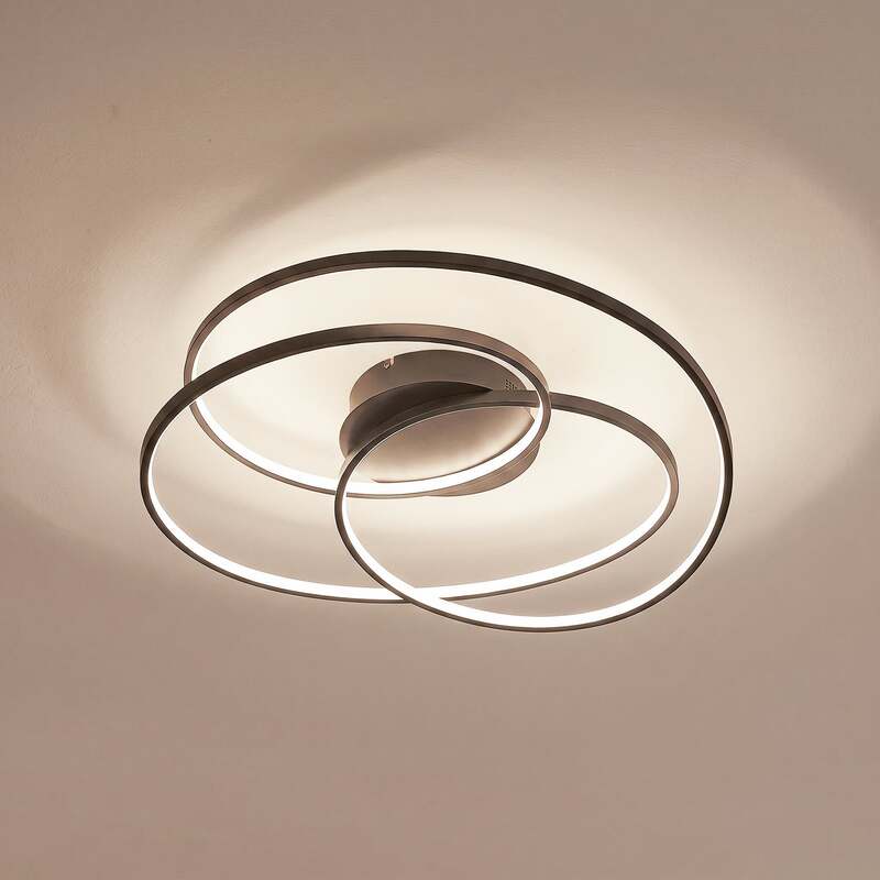 Lindby Deckenleuchte Kateryna LED dimmbar Hängeleuchte Lampe schwarz Ø60cm - 4251911707311