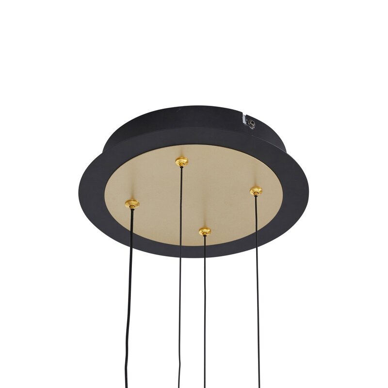 Lucande Pendelleuchte Hängeleuchte LED Pallo Glas Esszimmer schwarz gold dimmbar - 4251911775877
