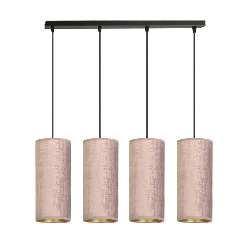 EMIBIG LIGHTING Pendellampe Joni Hängeleuchte Leuchte Textil 4fl lang rosé-gold - 5901738920910