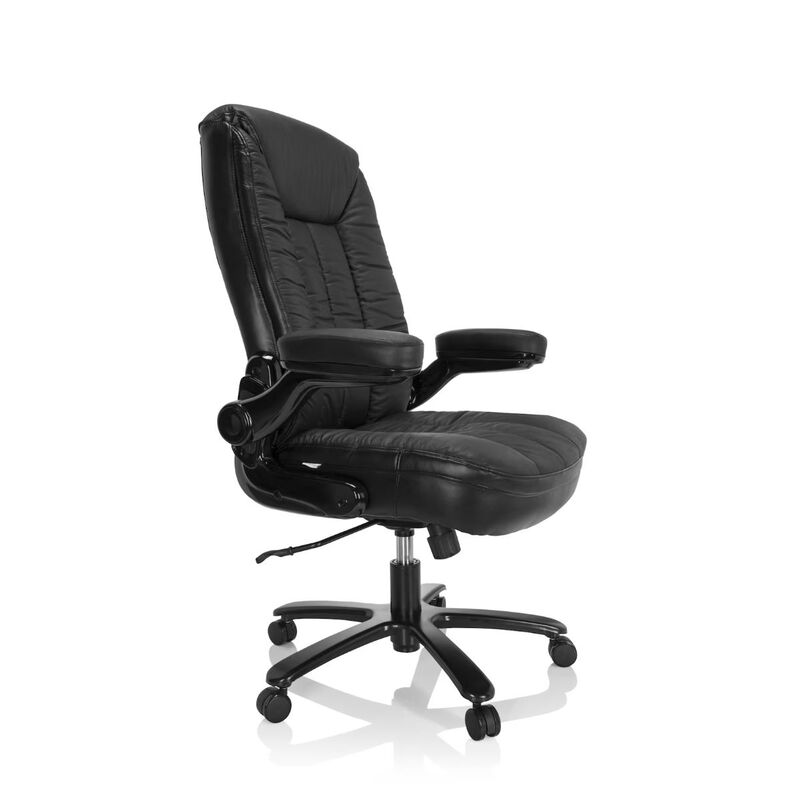 hjh OFFICE XXL Drehstuhl INSTRUCTOR III Leder ergonomisch klappbare Armlehnen - 4064323017509