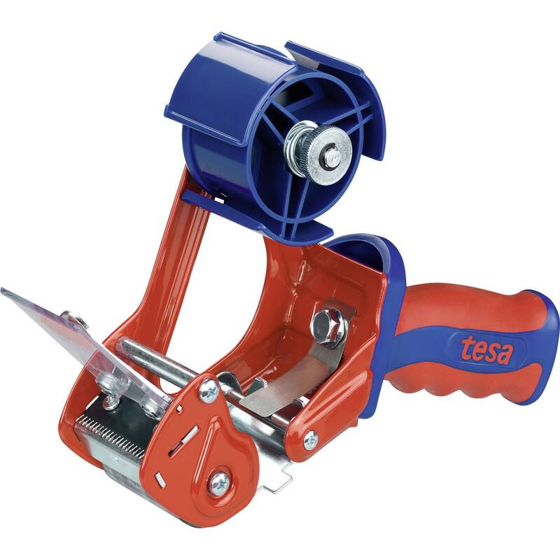 tesa Klebeband-Abroller ACK COMFORT Rot Blau Breite 50mm Verstellbar 4 STÜCK - 4042448913869