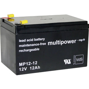 B-Ware Multipower Bleiakku MP12-12 12V 12Ah wartungsfrei AGM Akku VdS zugelassen 3750g