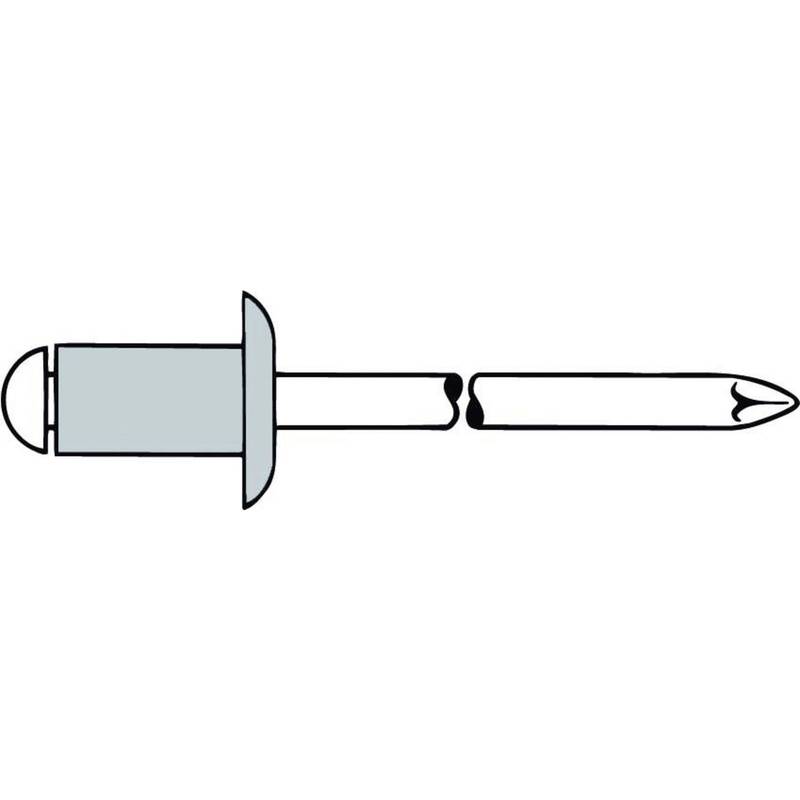 GESIPA Blindniete Stahl Aluminium 250 Stück Hohlnieten Verbindungstechnik 6.4mm - 5013656301600