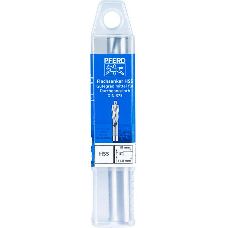 PFERD Flachsenker HSS DIN 373 18mm Bohrer Werkzeug Aluminium 100mm 1 Stück - 4007220169162