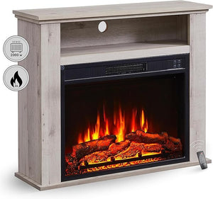 B-Ware BALDERIA Elektrokamin Frida 2000W 3D-Flammeneffekt mit Fernbedienung grau
