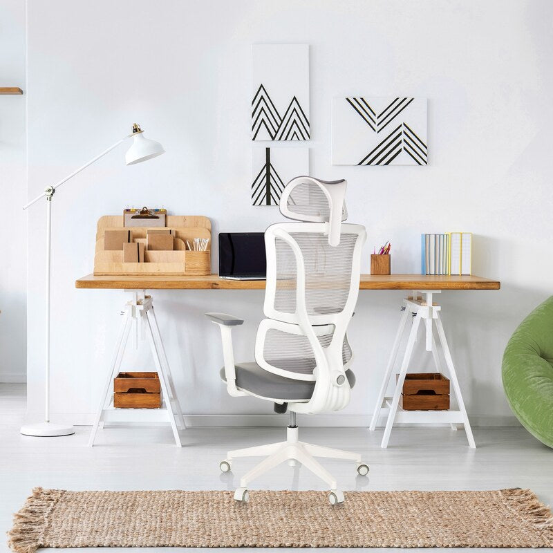 MyBuero Bürostuhl Drehstuhl ERGOMY W Schreibtischstuhl Netzstoff Grau Stuhl Sitz - 4064323038801