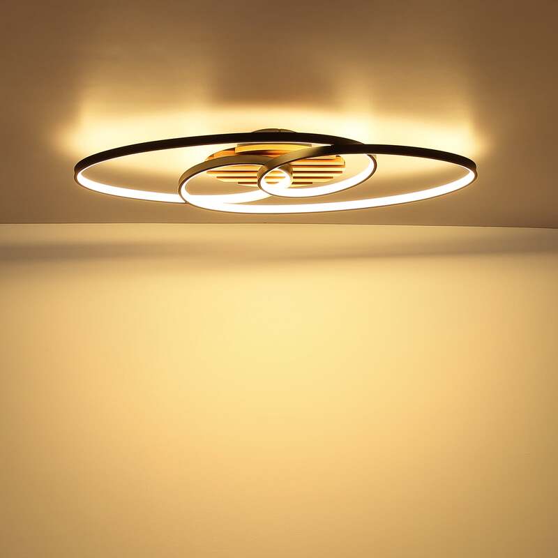 Globo Deckenleuchte Lampe LED Tisha I Schwarz Holz 85 cm Warmweiß 40 W Leuchte - 9007371572281