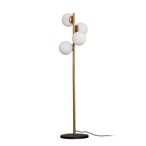 B-Ware Opviq Stehleuchte Stehlampe Faze Metall Glas gold weiss satiniert E27 LED 4-flg