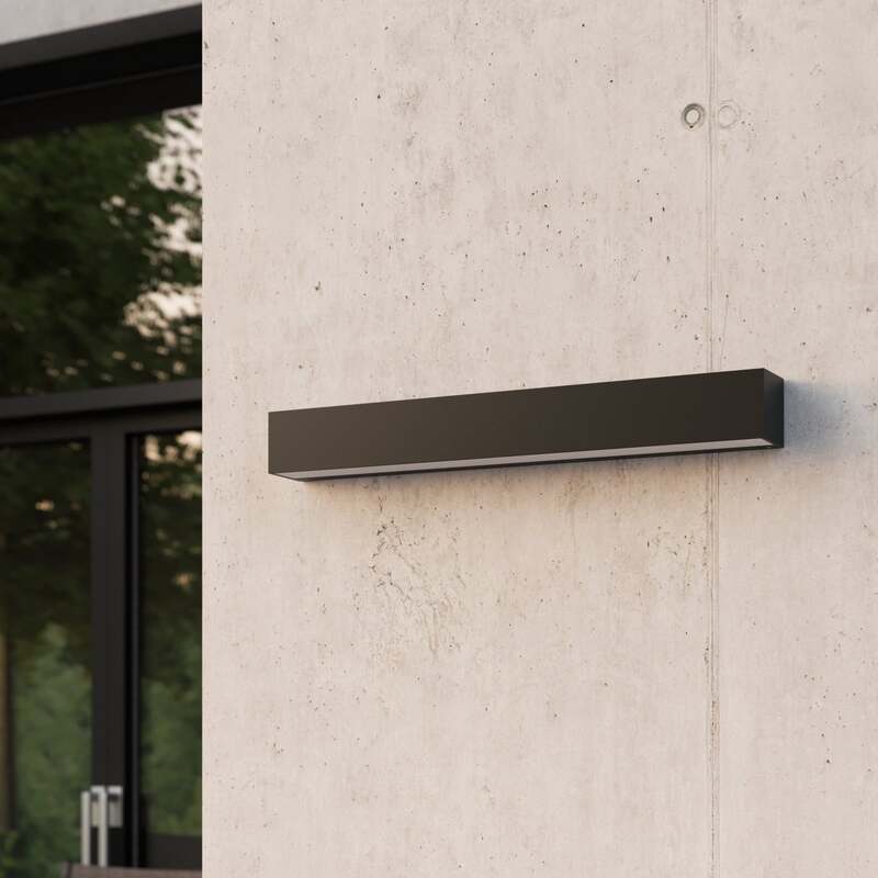 Lucande Außenwandleuchte anthrazit Lengo LED Gartenlampe Leuchte 3000K IP65 50cm - 4251096509304
