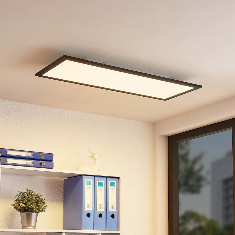 Lindby Deckenleuchte Nelios LED Lampe Leuchte dimmbar schwarz 80x30cm 4000K - 4251911738490