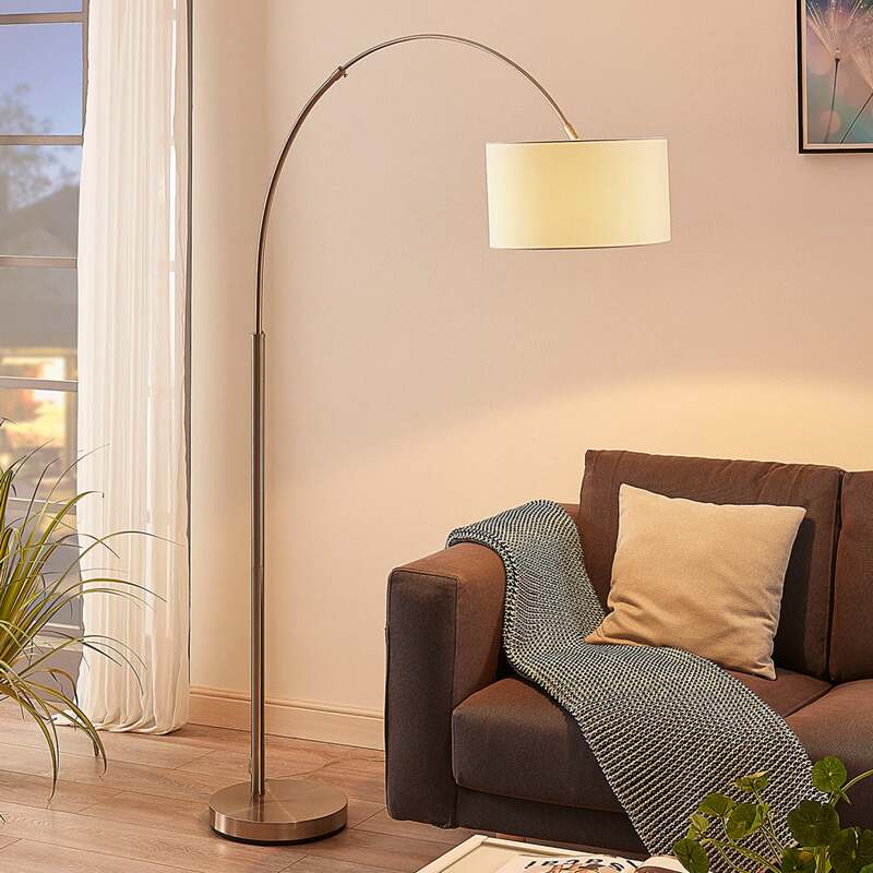 Lindby Stehleuchte Bogenleuchte Railyn LED Lampe Leuchte warmweiß 200cm weiß - 4251096544930