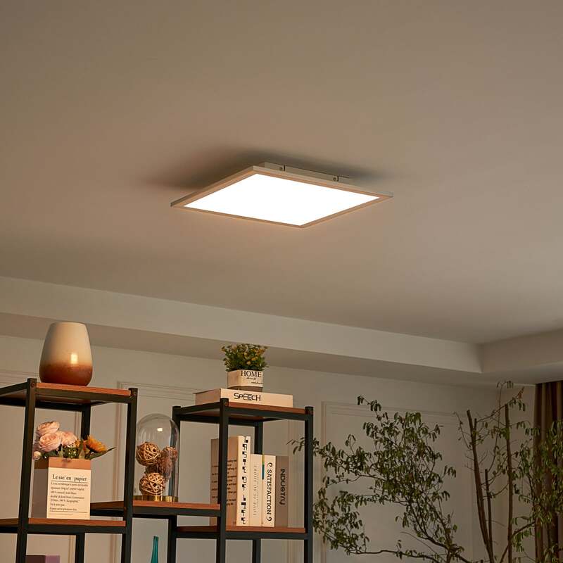 Lindby LED-Panel Livel CCT dimmbar Leuchte 40x40cm Fernbedienung silber Lampe - 4251096528404