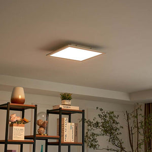 B-Ware Lindby LED-Panel Livel CCT dimmbar Leuchte 40x40cm Fernbedienung silber Lampe