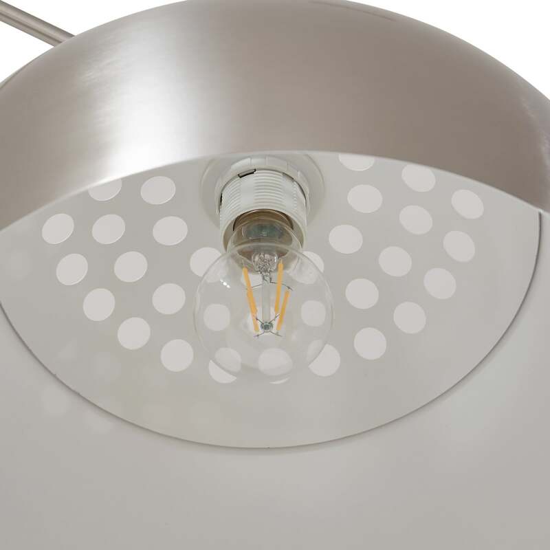 Lindby Bogenleuchte Hernando nickel schwarz 188 cm Metall Marmor E27 - 4255830904332